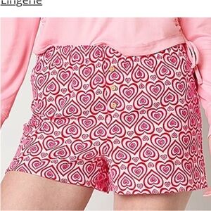 Arizona Body sleep shorts Woman’s size XL pink red white hearts theme